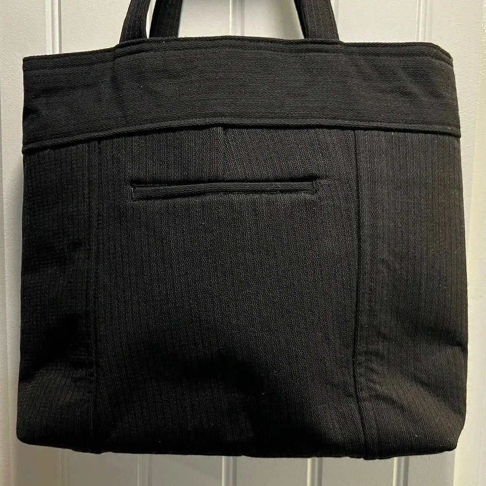 Handmade Handbag‎ made from Mens Black Dress Pants.